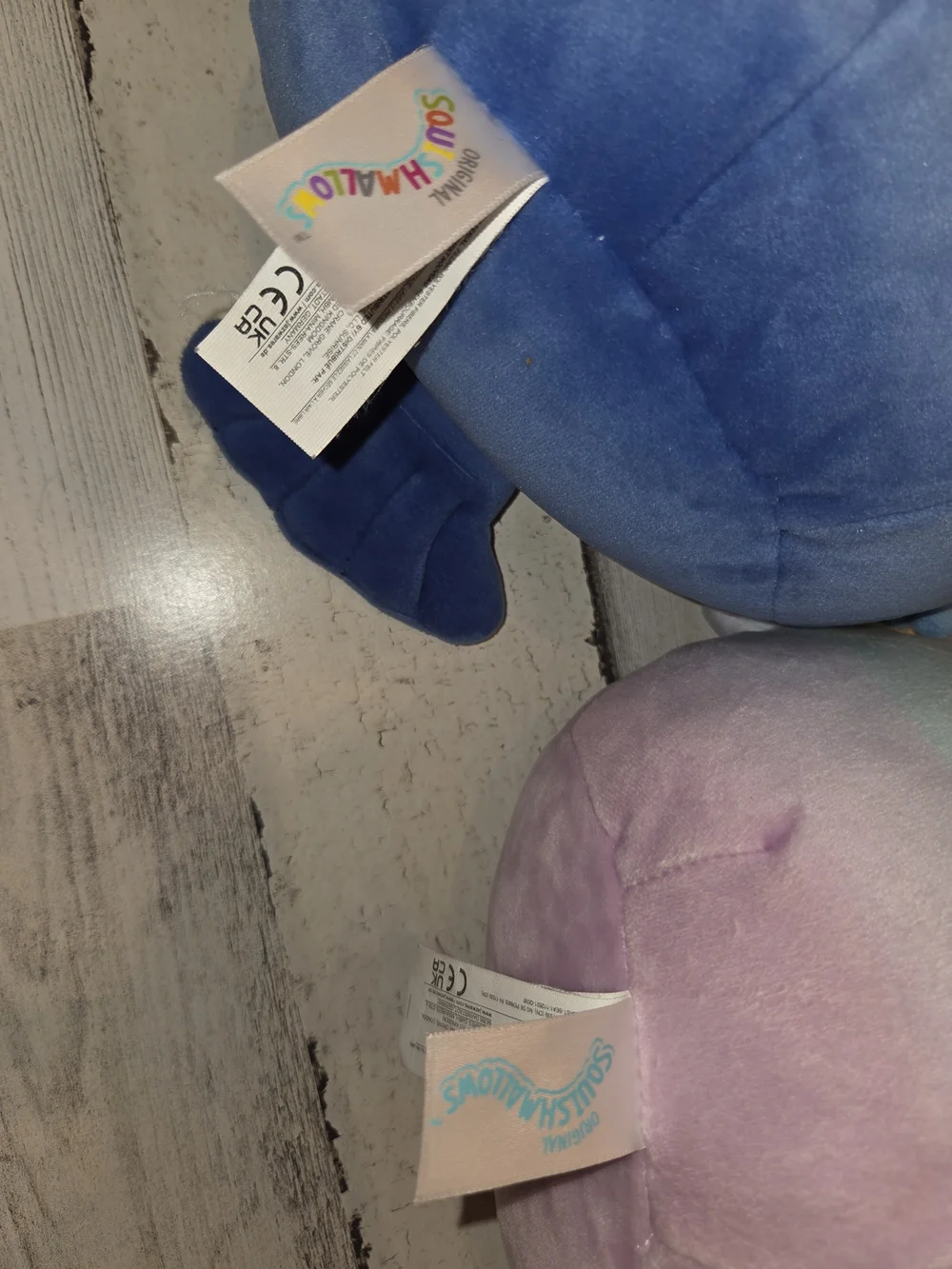 Squishmallows Blue Crab & Pastel Rainbow Fish Plush Duo Lobert & Canda Lot Of 2
